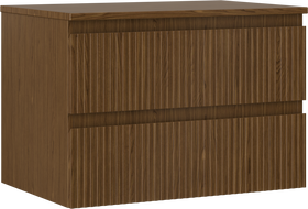 Mexen Rivel koupelnová skříňka pod umyvadlo 70 cm s deskou, 2 zásuvky, drážkovaná, ořech - 91A20-07047-2-BFFC86