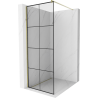 Mexen Kioto sprchová stěna Walk-in 70 x 200 cm, černá mřížka 8 mm, zlatá - 800-070-101-50-77