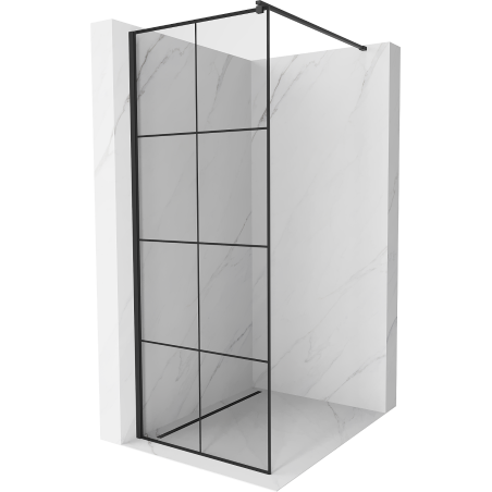 Mexen Kioto sprchová stěna Walk-in 70 x 200 cm, černá mřížka 8 mm, černá - 800-070-101-70-77