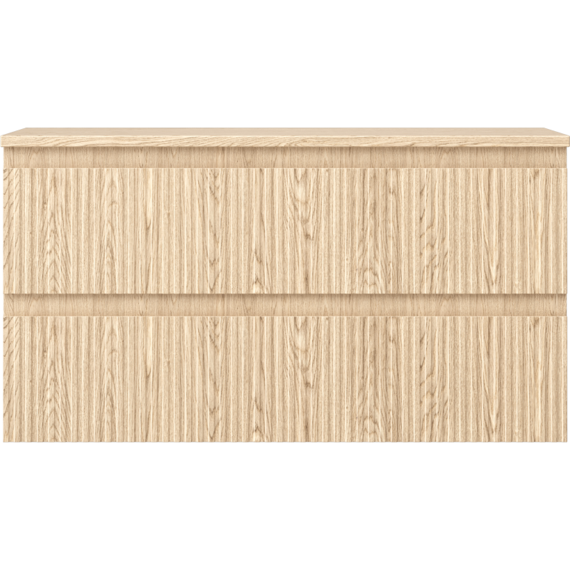 Mexen Rivel koupelnová skříňka pod umyvadlo 90 cm s deskou, 2 zásuvky, drážkovaná, dub - 91A20-09047-2-BFFC81