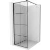 Mexen Kioto sprchová zástěna Walk-in 90 x 200 cm, černá mřížka 8 mm, černá - 800-090-101-70-77