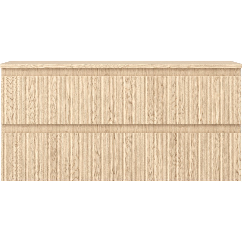 Mexen Rivel koupelnová skříňka pod umyvadlo 100 cm s deskou, 2 zásuvky, rýhovaná, dub - 91A20-10047-2-BFFC81