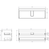 Mexen Rivel koupelnová skříňka pod umyvadlo 120 cm s deskou, 2 zásuvky, drážkovaná, bílá mat - 91A20-12047-2-BFFC01