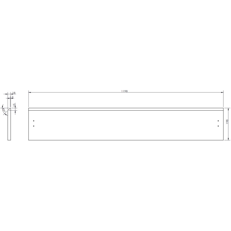 Mexen Rivel koupelnová skříňka pod umyvadlo 120 cm s deskou, 2 zásuvky, drážkovaná, bílá mat - 91A20-12047-2-BFFC01