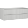 Mexen Rivel koupelnová skříňka pod umyvadlo 120 cm s deskou, 2 zásuvky, rýhovaná, šedá mat - 91A20-12047-2-BFFC62