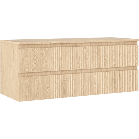 Mexen Rivel koupelnová skříňka pod umyvadlo 120 cm s deskou, 2 zásuvky, vroubkované, dub - 91A20-12047-2-BFFC81