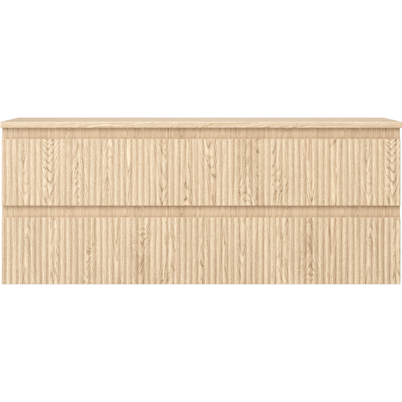 Mexen Rivel koupelnová skříňka pod umyvadlo 120 cm s deskou, 2 zásuvky, vroubkované, dub - 91A20-12047-2-BFFC81