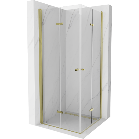 Mexen Lima Duo skládací sprchový kout 90 x 90 cm, transparentní, zlatý - 856-090-090-50-00-02