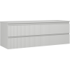 Mexen Rivel koupelnová skříňka pod umyvadlo 140 cm s deskou, 2 zásuvky, rýhovaná, šedá matná - 91A20-14047-2-BFFC62