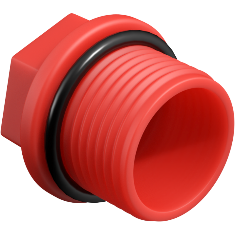 Mexen PPR krátký zátka pro zkoušky 1/2 GZ červený - W97343-12-01