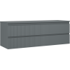 Mexen Rivel koupelnová skříňka pod umyvadlo 140 cm s deskou, 2 zásuvky, rýhovaná, grafit mat - 91A20-14047-2-BFFC66