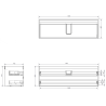 Mexen Rivel Koupelnová skříňka pod umyvadlo 140 cm s deskou, 2 zásuvky, drážkovaná, černý mat - 91A20-14047-2-BFFC71
