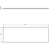 Mexen Rivel Koupelnová skříňka pod umyvadlo 140 cm s deskou, 2 zásuvky, drážkovaná, černý mat - 91A20-14047-2-BFFC71