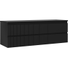 Mexen Rivel Koupelnová skříňka pod umyvadlo 140 cm s deskou, 2 zásuvky, drážkovaná, černý mat - 91A20-14047-2-BFFC71