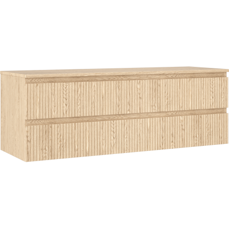 Mexen Rivel koupelnová skříňka pod umyvadlo 140 cm s deskou, 2 zásuvky, drážkovaná, dub - 91A20-14047-2-BFFC81