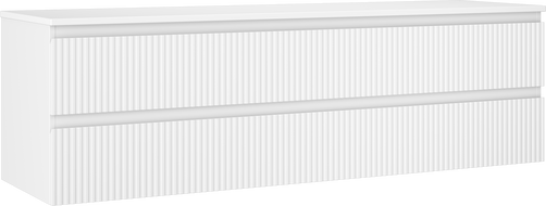 Mexen Rivel koupelnová skříňka pod umyvadlo 160 cm s deskou, 2 zásuvky, rýhovaná, bílá mat - 91A20-16047-2-BFFC01