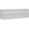 Mexen Rivel koupelnová skříňka pod umyvadlo 160 cm s deskou, 2 zásuvky, drážkovaná, šedá mat - 91A20-16047-2-BFFC62