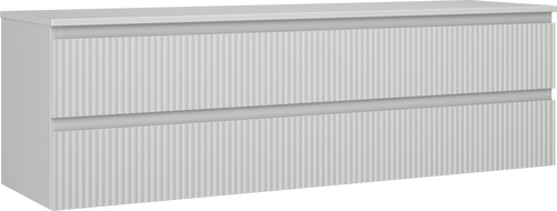 Mexen Rivel koupelnová skříňka pod umyvadlo 160 cm s deskou, 2 zásuvky, drážkovaná, šedá mat - 91A20-16047-2-BFFC62