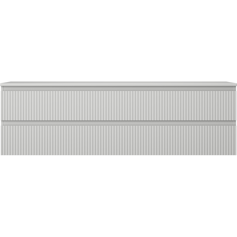 Mexen Rivel koupelnová skříňka pod umyvadlo 160 cm s deskou, 2 zásuvky, drážkovaná, šedá matná - 91A20-16047-2-BFFC62