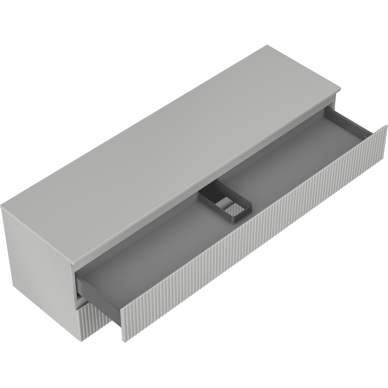 Mexen Rivel koupelnová skříňka pod umyvadlo 160 cm s deskou, 2 zásuvky, drážkovaná, šedá matná - 91A20-16047-2-BFFC62
