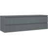 Mexen Rivel koupelnová skříňka pod umyvadlo 160 cm s deskou, 2 zásuvky, rýhovaná, grafit mat - 91A20-16047-2-BFFC66