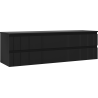Mexen Rivel koupelnová skříňka pod umyvadlo 160 cm s deskou, 2 zásuvky, drážkovaná, černá mat - 91A20-16047-2-BFFC71
