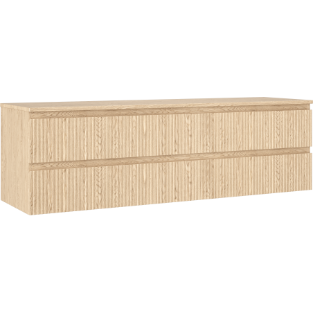 Mexen Rivel koupelnová skříňka pod umyvadlo 160 cm s deskou, 2 zásuvkami, drážkovaná, dub - 91A20-16047-2-BFFC81