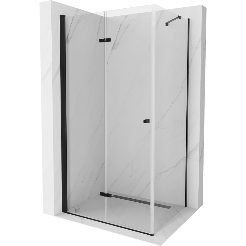 Mexen Lima skládací sprchový kout 80 x 90 cm, průhledný, černý - 856-080-090-70-00