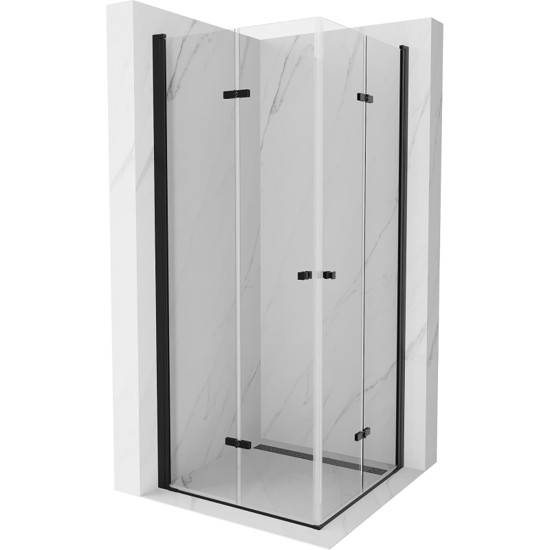 Mexen Lima Duo skládací sprchový kout 90 x 90 cm, transparentní, černý - 856-090-090-70-00-02