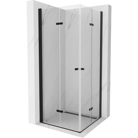 Mexen Lima Duo skládací sprchový kout 90 x 90 cm, transparentní, černý - 856-090-090-70-00-02