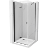 Mexen Lima skládací sprchový kout 90 x 90 cm, transparentní, černý + vanička Flat, bílá - 856-090-090-70-00-4010B