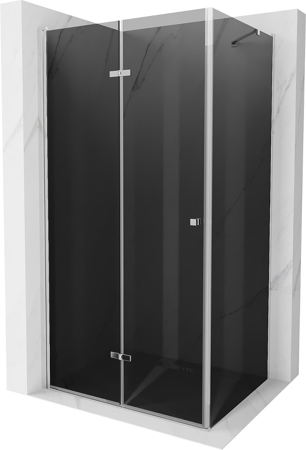 Mexen Lima skládací sprchový kout 80 x 70 cm, Grafitově černá, Chromovaná - 856-080-070-01-40
