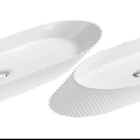 Mexen Grovo umyvadlo na desku rýhované 49 x 31 cm, bílá - 22304900