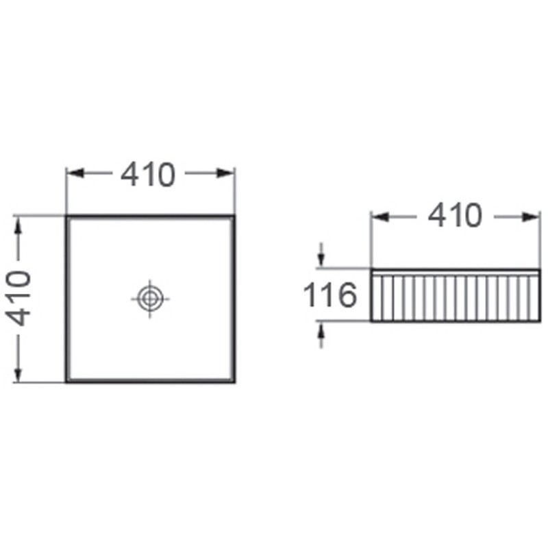 Mexen Grovo umyvadlo na desku rýhované 41 x 41 cm, černá mat - 22304185