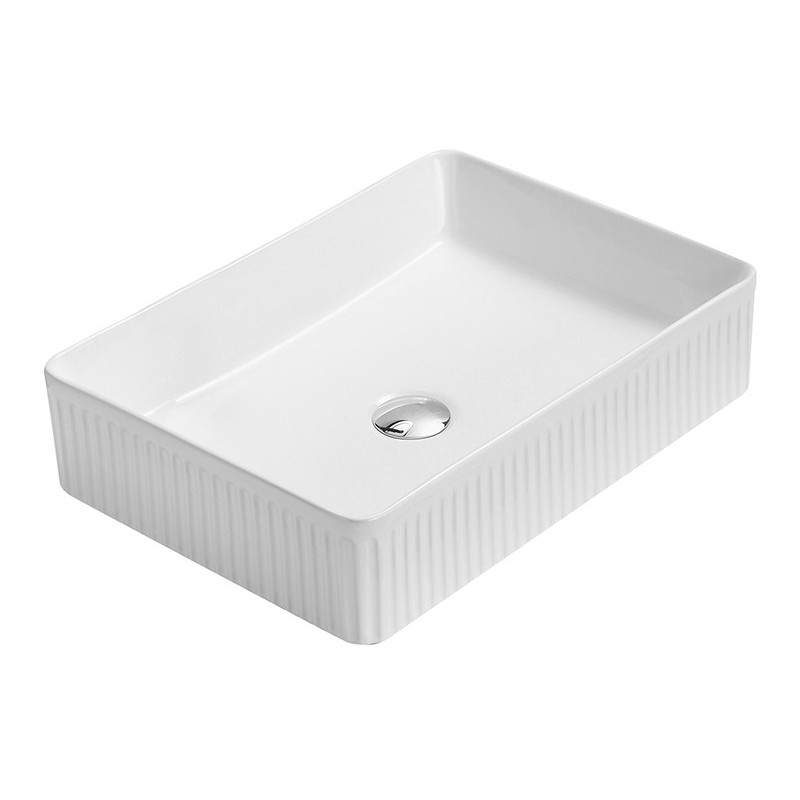 Mexen Grovo umyvadlo na desku vroubkované 50 x 34 cm, bílá - 22305000