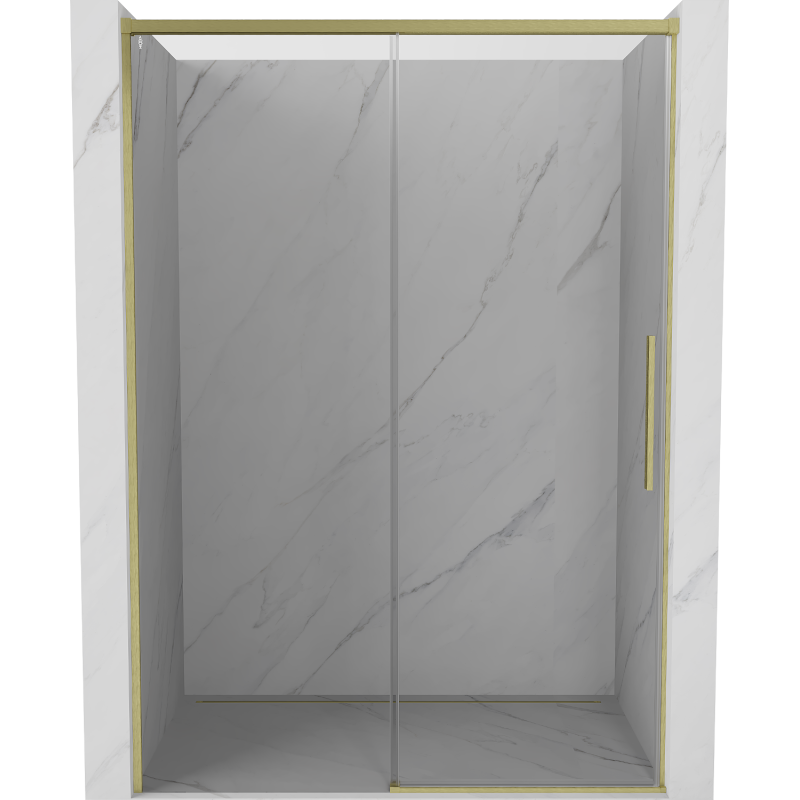 Mexen Rox posuvné sprchové dveře 160 cm, transparentní, zlaté kartáčované - 8C2-160-000-55-00