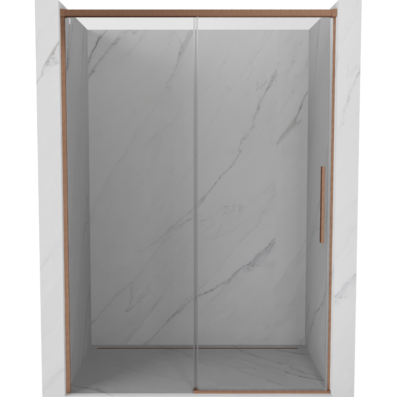 Mexen Rox posuvné sprchové dveře 155 cm, průhledné, kartáčovaná měď - 8C2-155-000-65-00