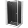 Mexen Lima skládací sprchový kout 90 x 120 cm, Grafitově černá, Chromovaná + sprchová vanička Flat, Bílá - 856-090-120-01-40-401