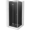 Mexen Lima skládací sprchový kout 100 x 100 cm, grafit, chrom + vanička Flat, bílý - 856-100-100-01-40-4010