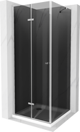 Mexen Lima skládací sprchový kout 100 x 100 cm, grafit, chrom + vanička Flat, bílý - 856-100-100-01-40-4010