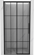 Mexen Rox posuvné sprchové dveře levé 120 cm, černá mřížka, černé - 8C2-120-000-70-77-L
