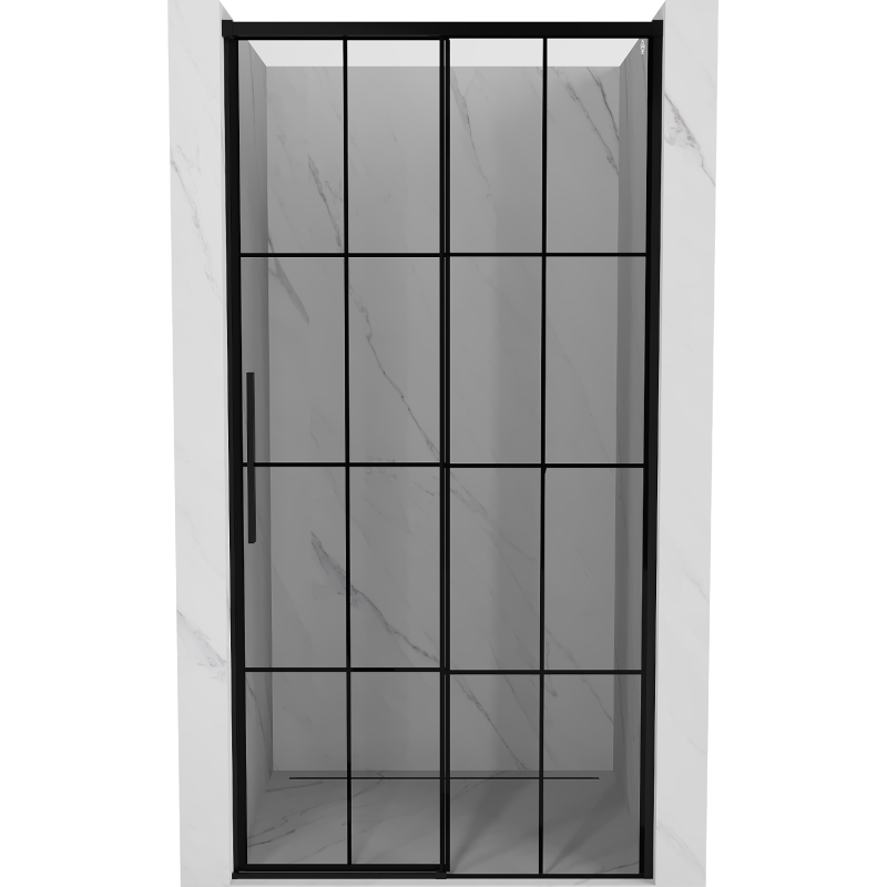 Mexen Rox posuvné sprchové dveře pravé 115 cm, černá mřížka, černé - 8C2-115-000-70-77-P