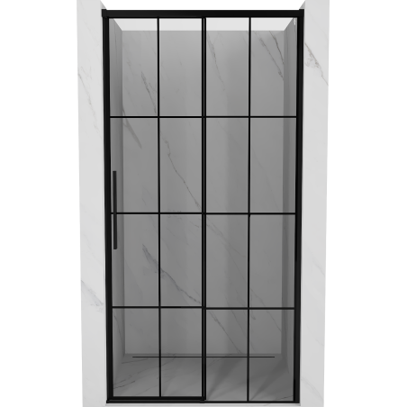 Mexen Rox posuvné sprchové dveře pravé 115 cm, černá mřížka, černé - 8C2-115-000-70-77-P