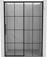 Mexen Rox posuvné sprchové dveře pravé 145 cm, černá mřížka, černé - 8C2-145-000-70-77-P