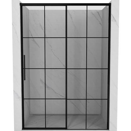 Mexen Rox sprchové dveře posuvné pravé 160 cm, černá mřížka, černé - 8C2-160-000-70-77-P