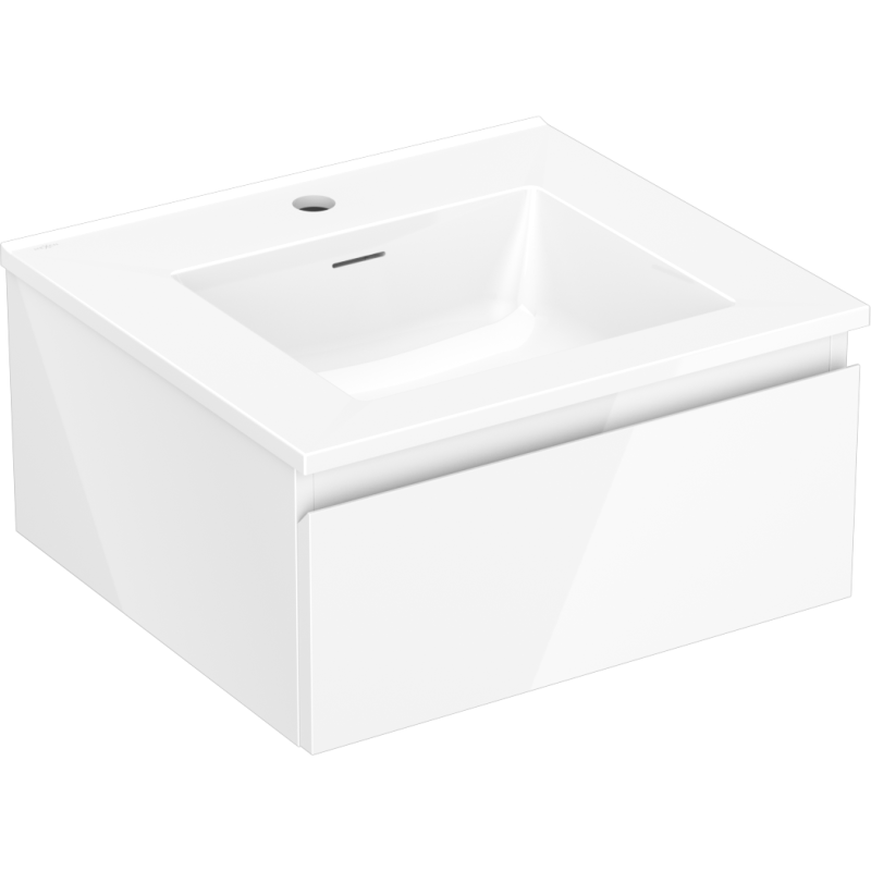 Mexen Orio koupelnová skříňka 50 cm s umyvadlem Otis, 1 zásuvka, bílý lesk - 91A10-05023-1-BF00-W18M00