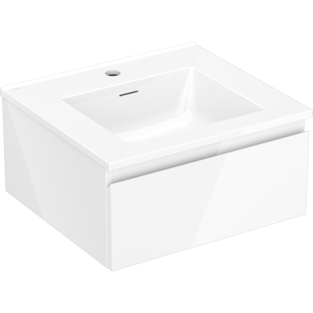 Mexen Orio koupelnová skříňka 50 cm s umyvadlem Otis, 1 zásuvka, bílý lesk - 91A10-05023-1-BF00-W18M00