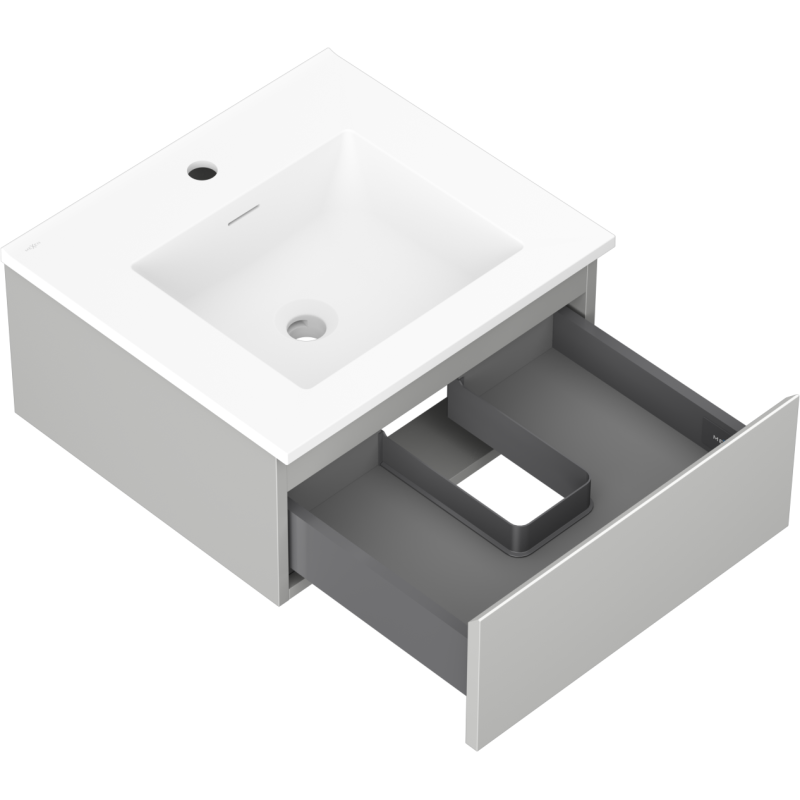 Mexen Orio koupelnová skříňka 50 cm s umyvadlem Otis, 1 zásuvka, šedá matná/bílá matná - 91A10-05023-1-BF62-W18M01