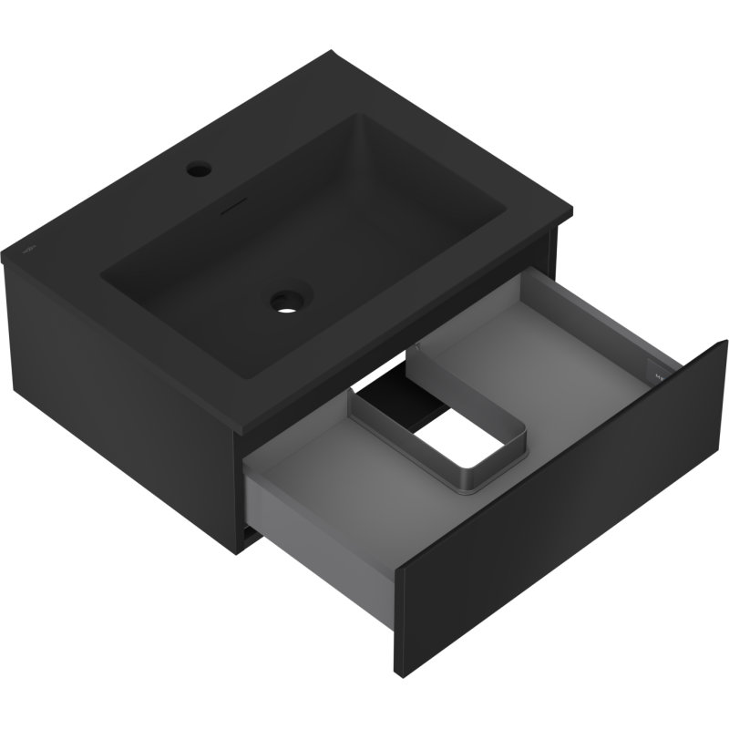 Mexen Orio koupelnová skříňka 60 cm s umyvadlem Otis, 1 zásuvka, černá mat - 91A10-06023-1-BF71-W18M71