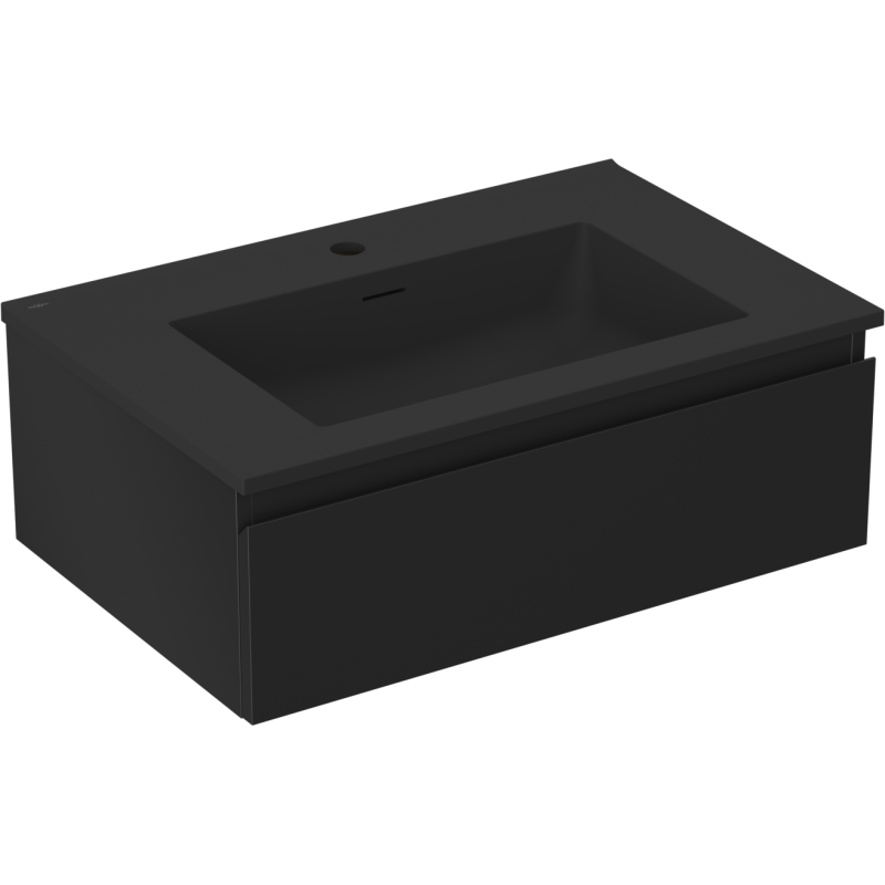 Mexen Orio koupelnová skříňka 70 cm s umyvadlem Otis, 1 zásuvka, černá mat - 91A10-07023-1-BF71-W18M71